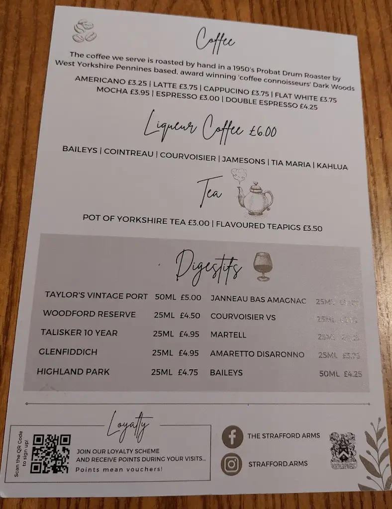 Menu_The Strafford Arms_Barnsley_immagine_3