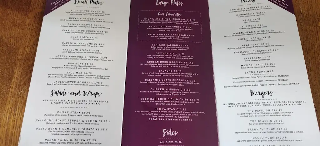 Menu_The Pavilion_Barnsley_image_3