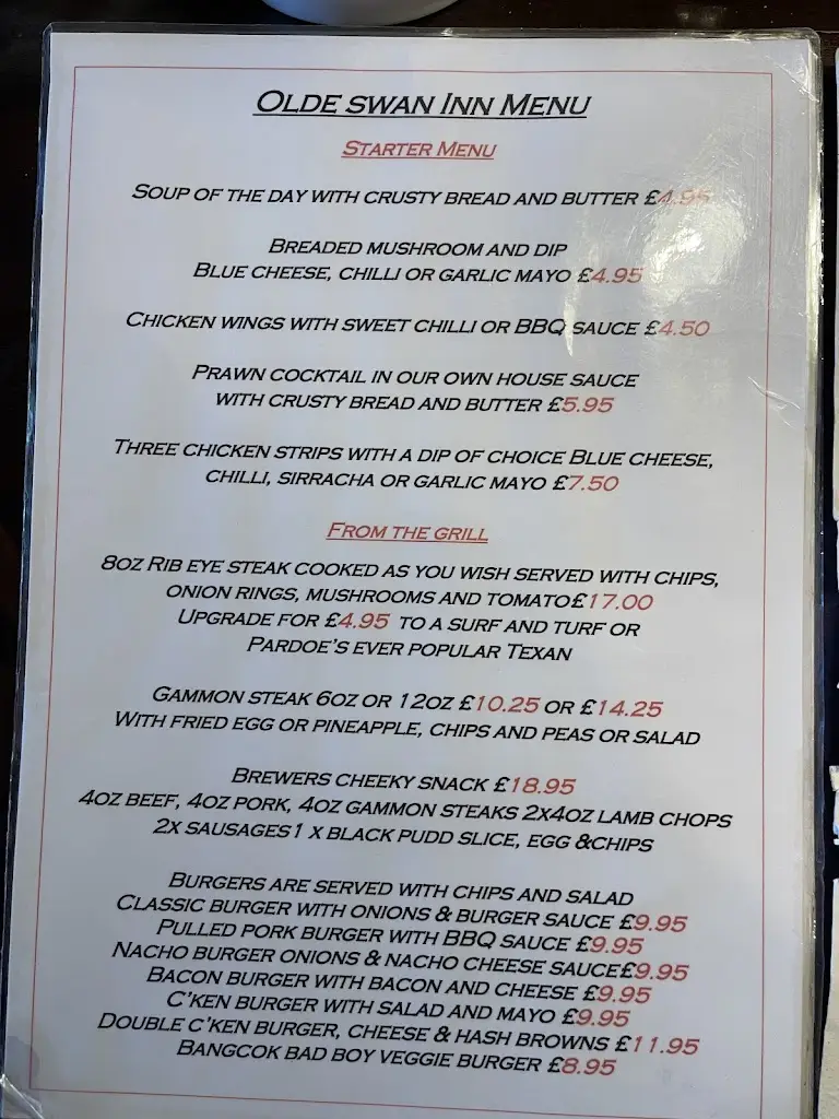 Menu_Old Swan Inn _Netherton_image_1