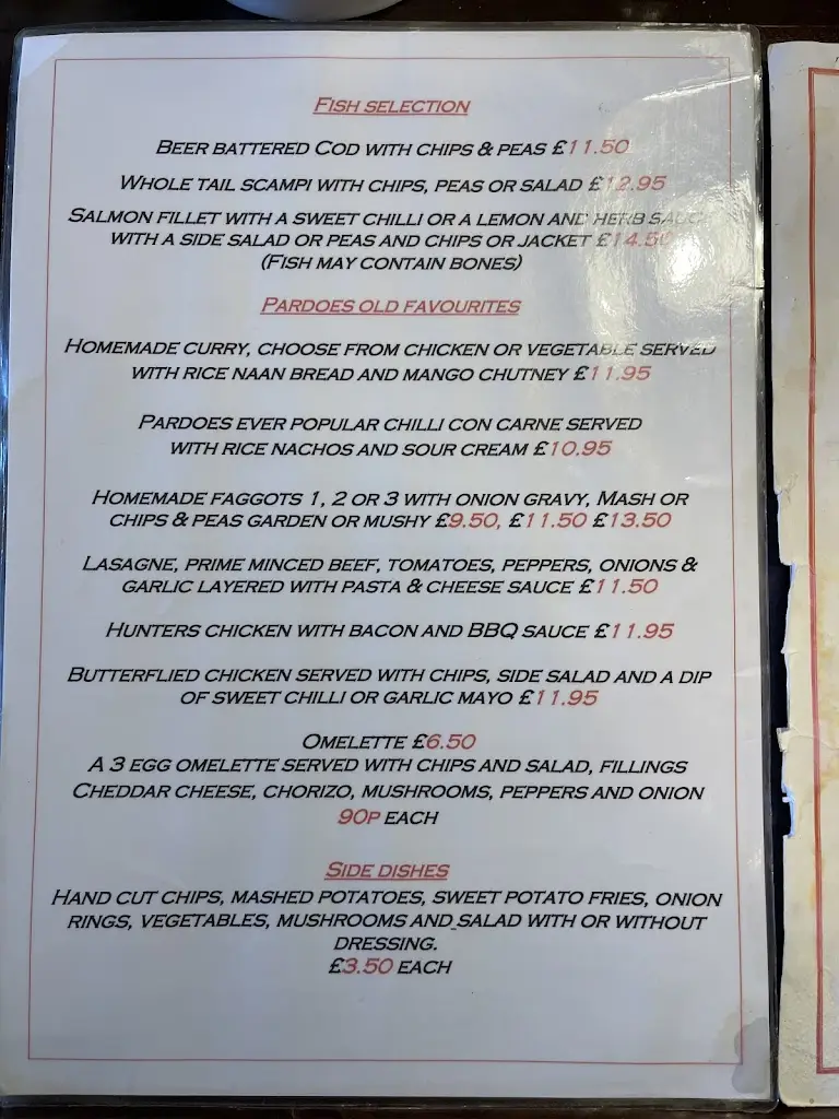 Menu_Old Swan Inn _Netherton_image_3