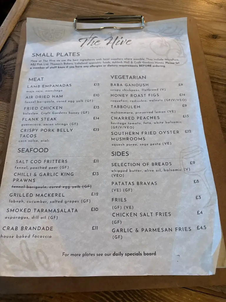 Menu_The Hive_Barrow in Furness_image_3