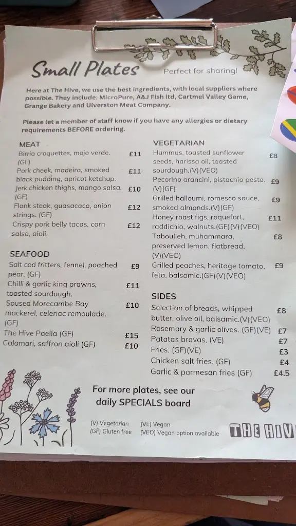 Menu_The Hive_Barrow in Furness_image_4