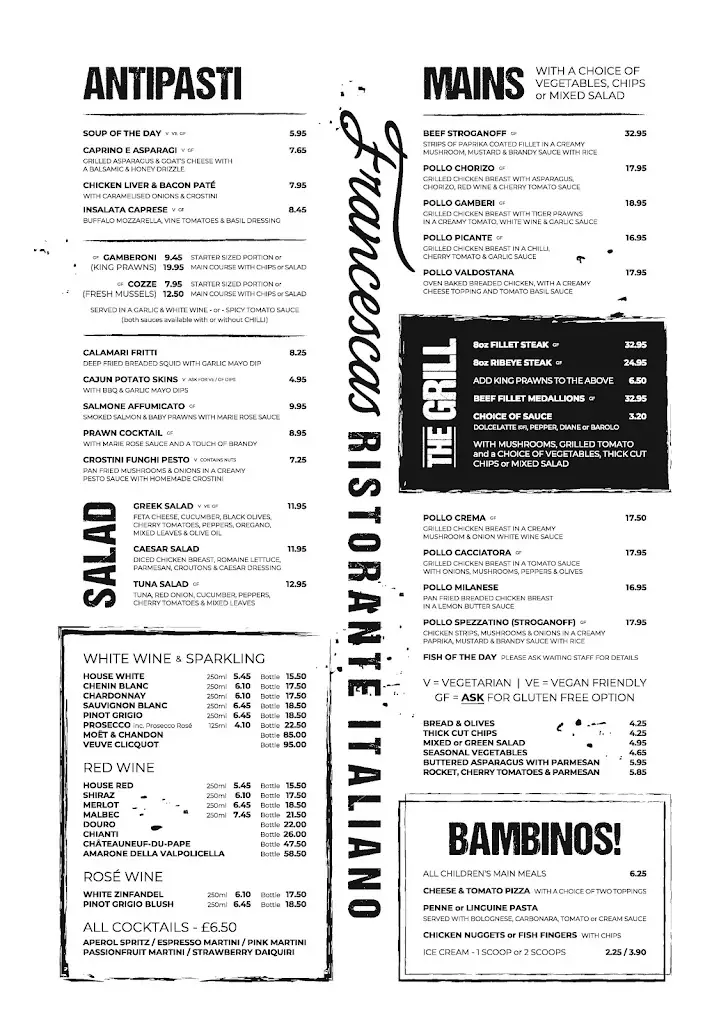 Menu_Francescas Italian Restaurant_Barrow in Furness_immagine_1