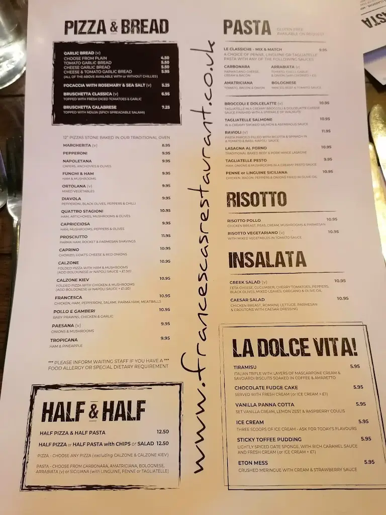 Menu_Francescas Italian Restaurant_Barrow in Furness_immagine_4