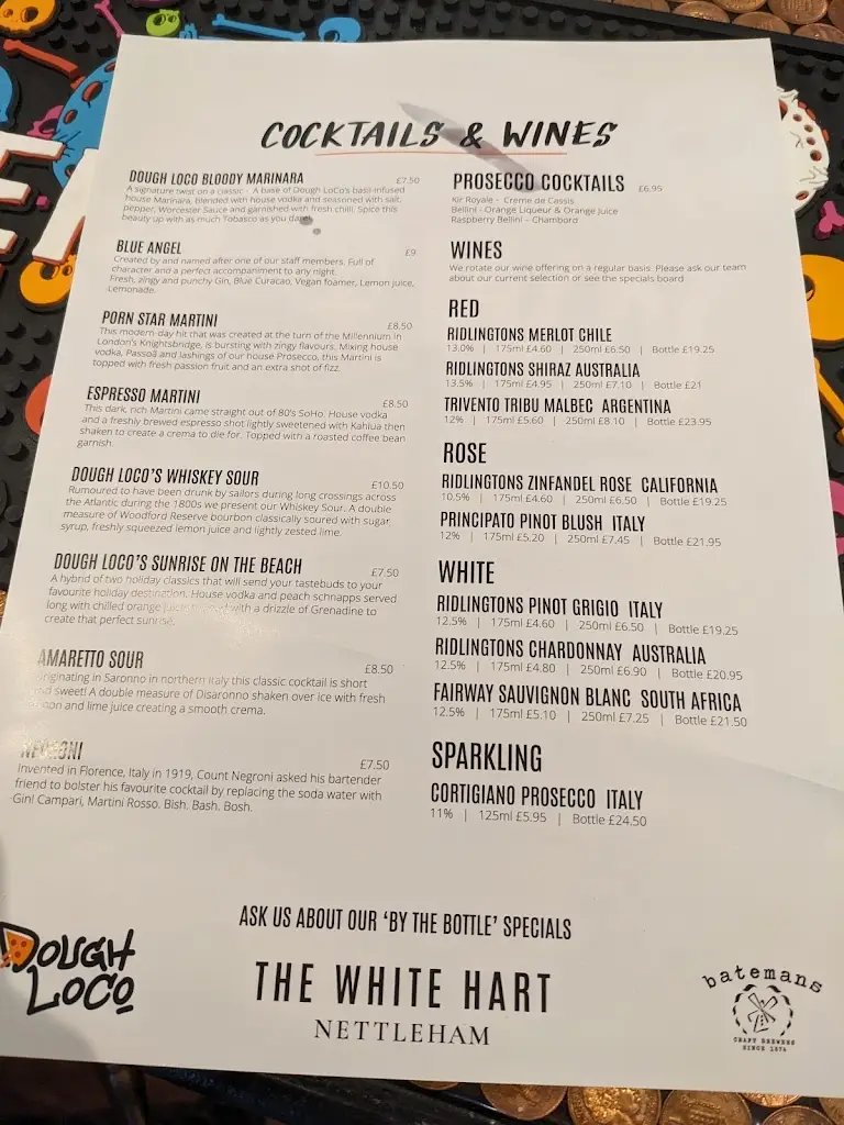 Menu_The White Hart_Nettleham_image_1