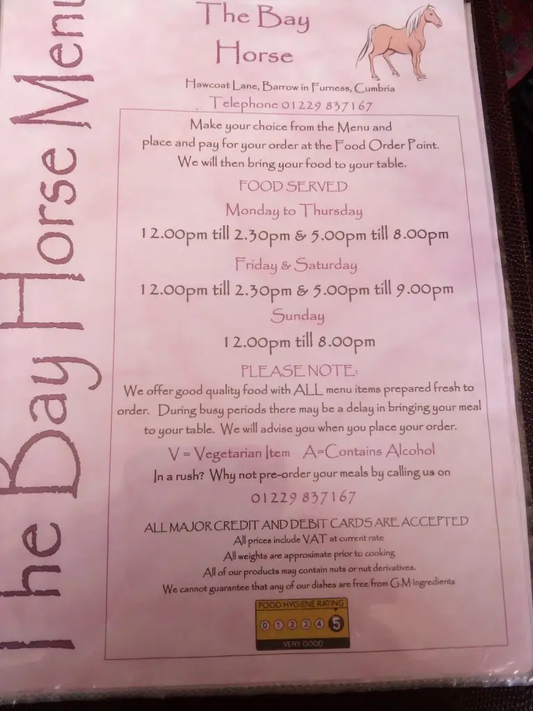 Menu_The Bay Horse_Barrow in Furness_immagine_2