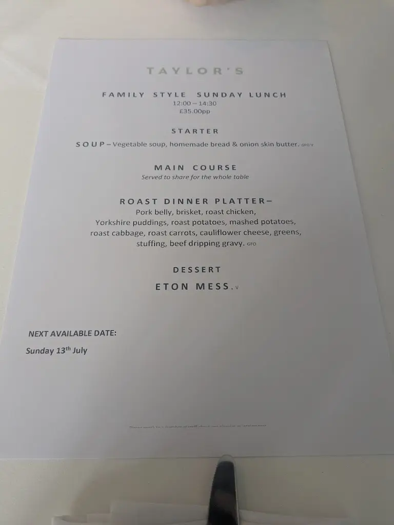 Menu_Taylor's Restaurant_Newark on Trent_image_3