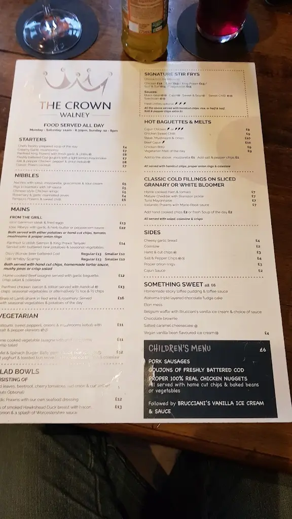 Menu_The Crown, Walney_Barrow in Furness_image_1