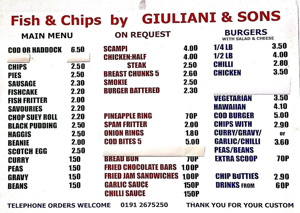 Menu_Giuliani & Sons_Newburn_image_1