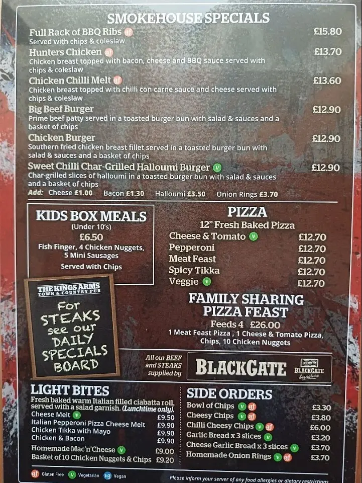 Menu_Kings Arms Town and Country Pub_Newent_image_1