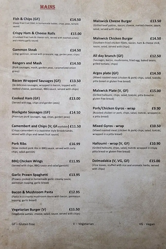 Menu_The Malswick House Pub_Newent_immagine_2