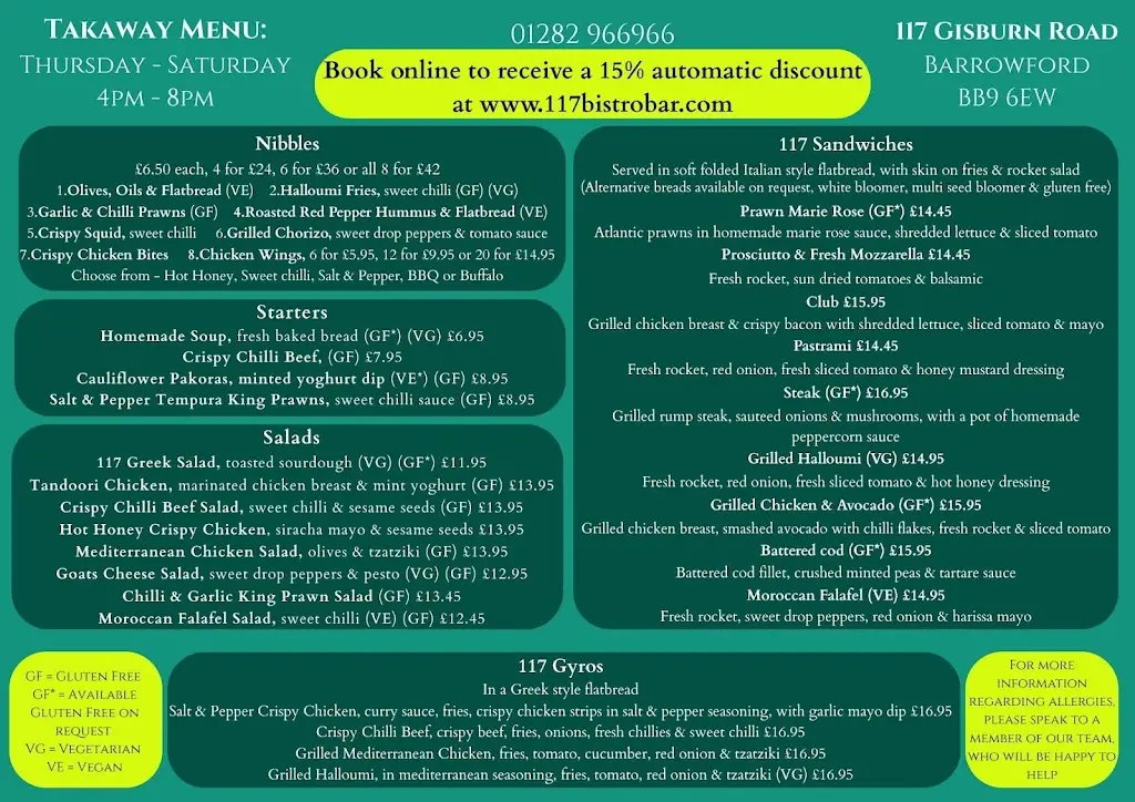 Menu_117 Bistro Bar_Barrowford_image_2