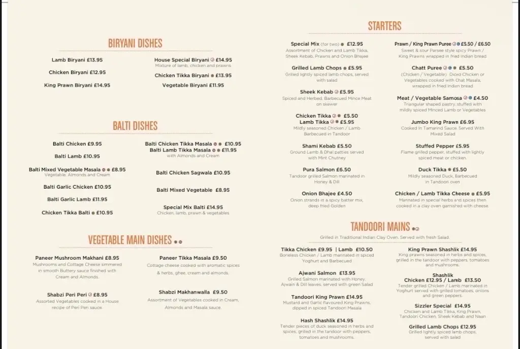 Menu_Patley Indian_Newport Pagnell_immagine_1