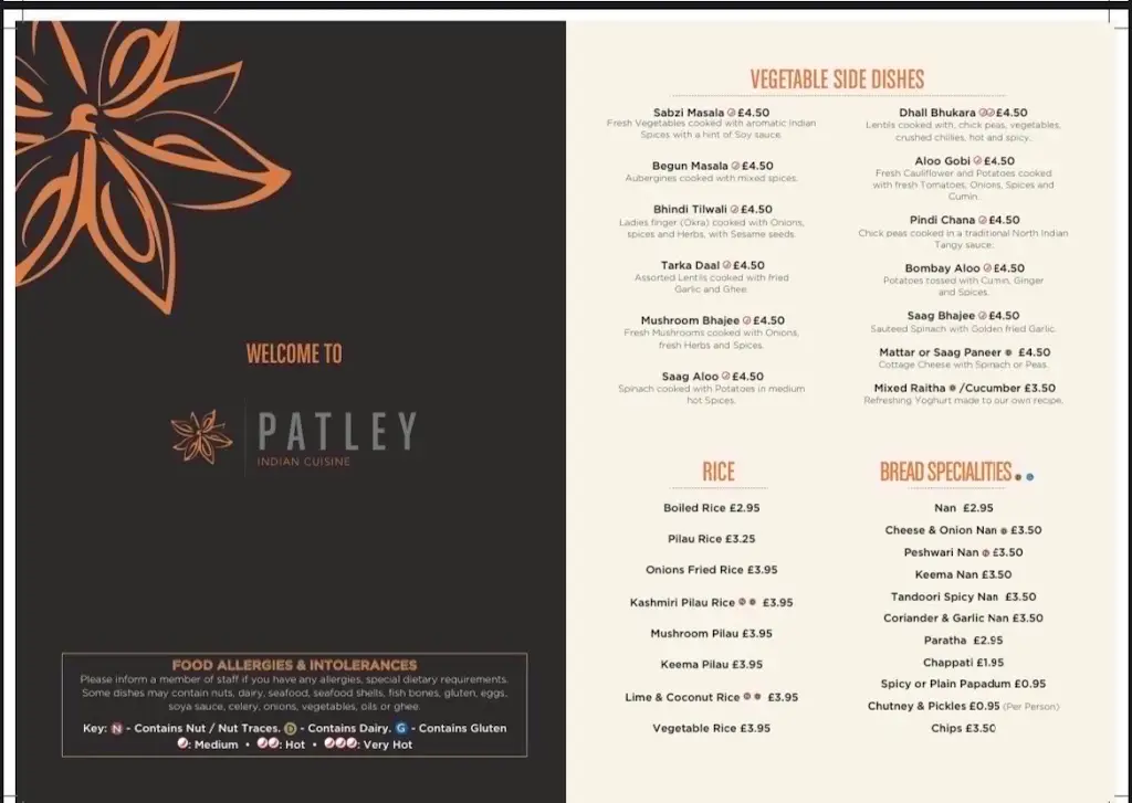Menu_Patley Indian_Newport Pagnell_immagine_3