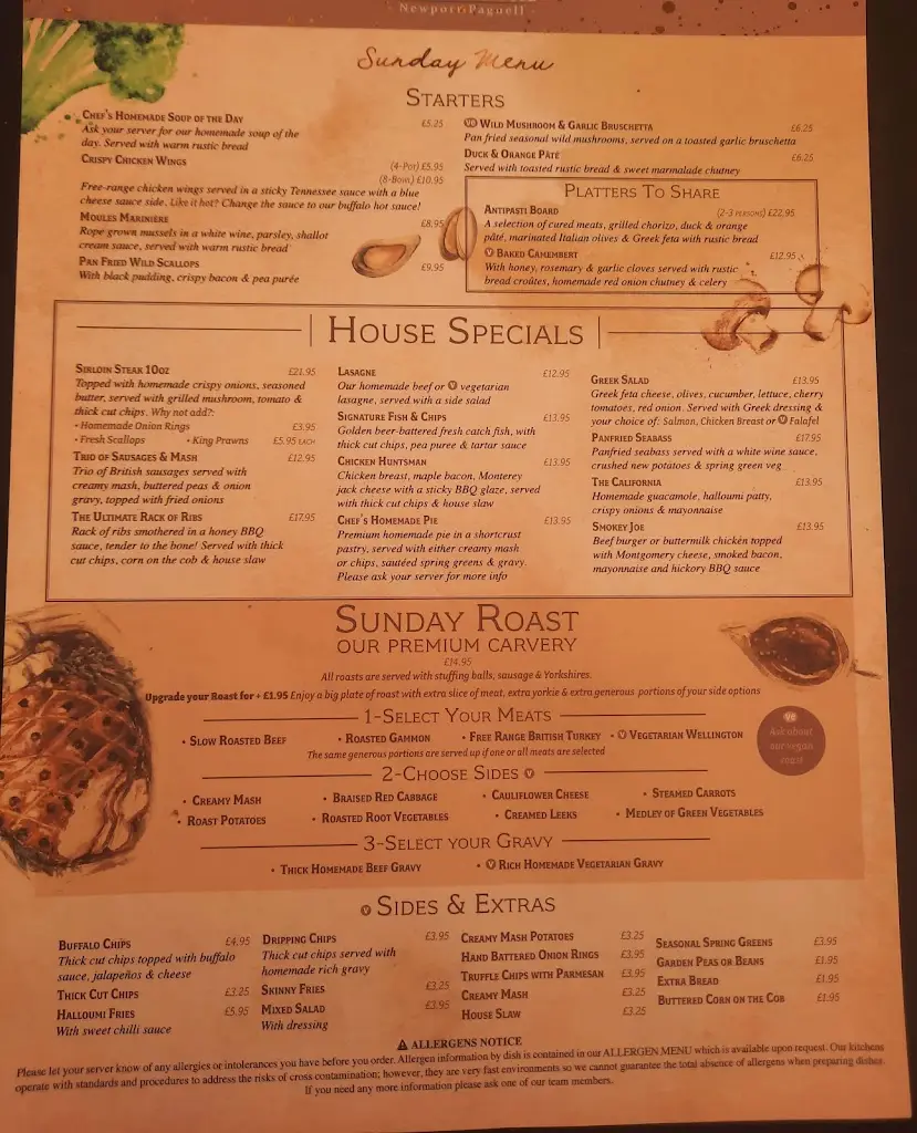 Menu_The Red House_Newport Pagnell_image_1