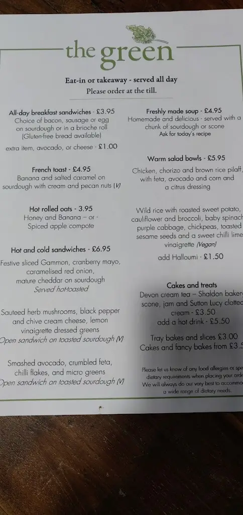 Menu_The Green Deli_Newton Ferrers_image_1
