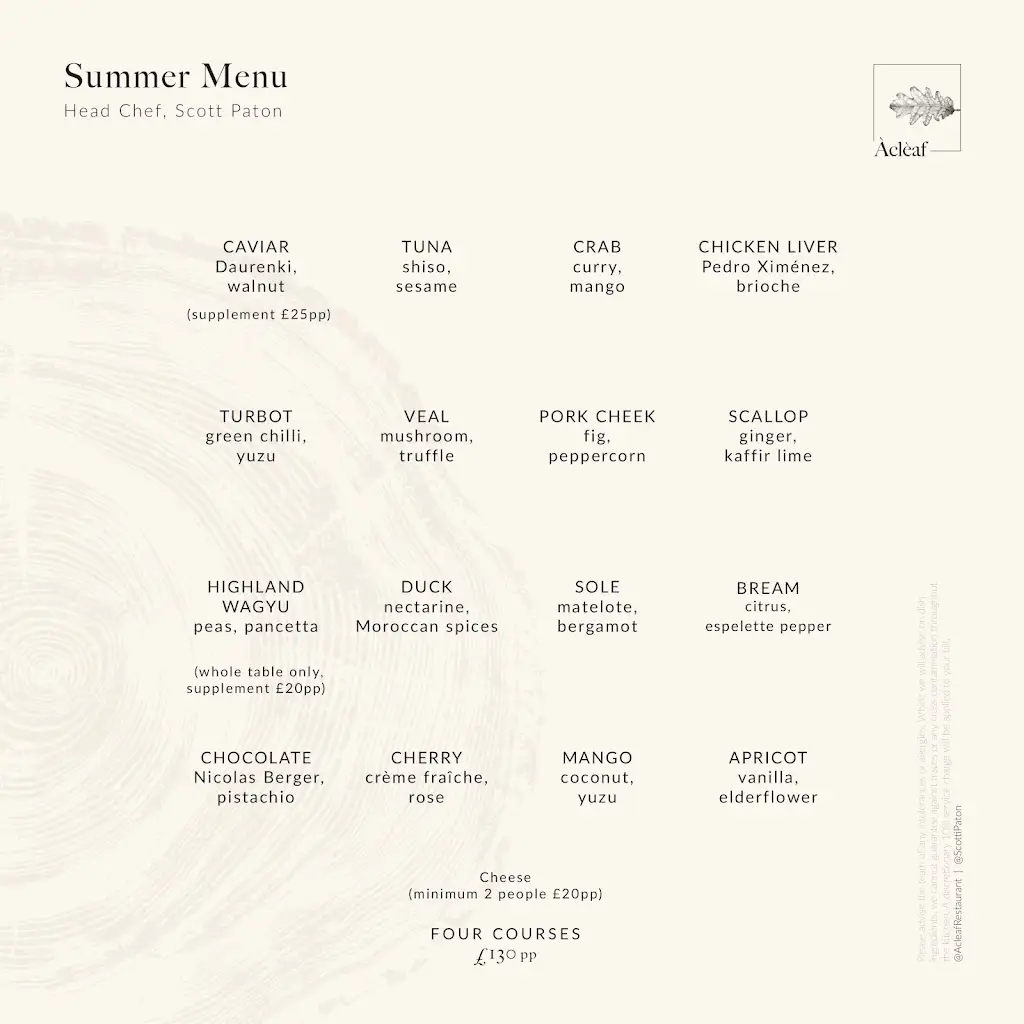 Menu_Àclèaf_Newton Ferrers_image_1