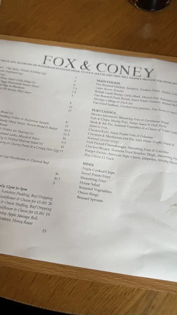 Menu_The Fox and Coney Inn_North Cave_image_3