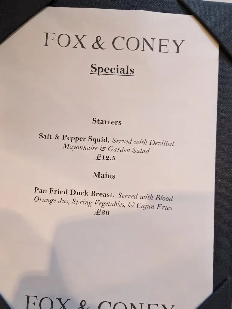 Menu_The Fox and Coney Inn_North Cave_image_4