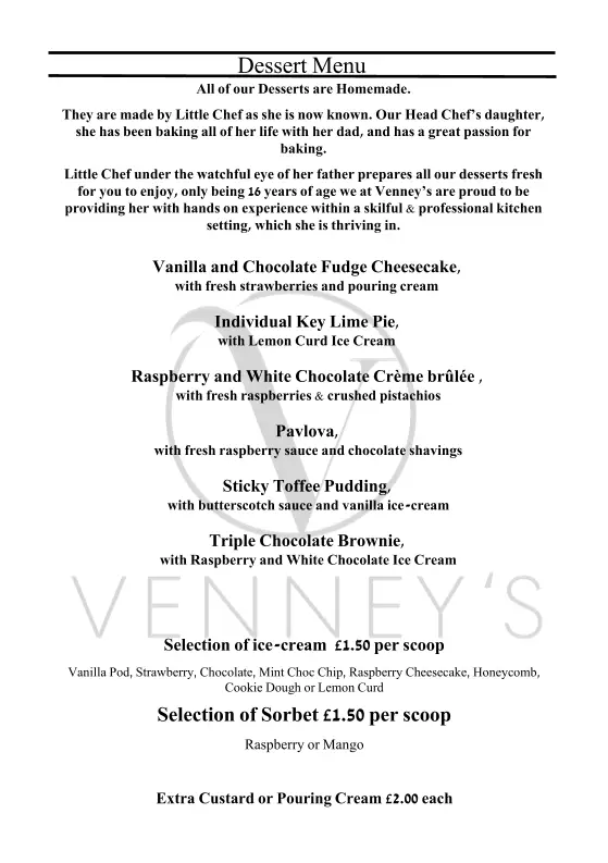 Menu_Venney's at the Granby_North East Lincolnshire_immagine_2