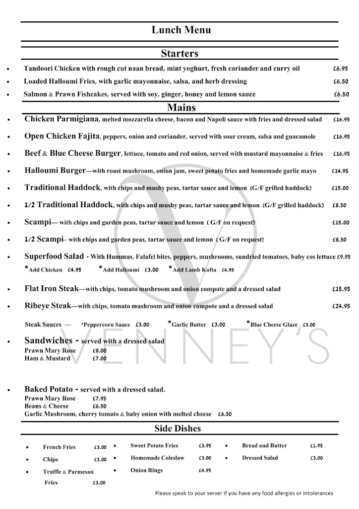 Menu_Venney's at the Granby_North East Lincolnshire_immagine_3