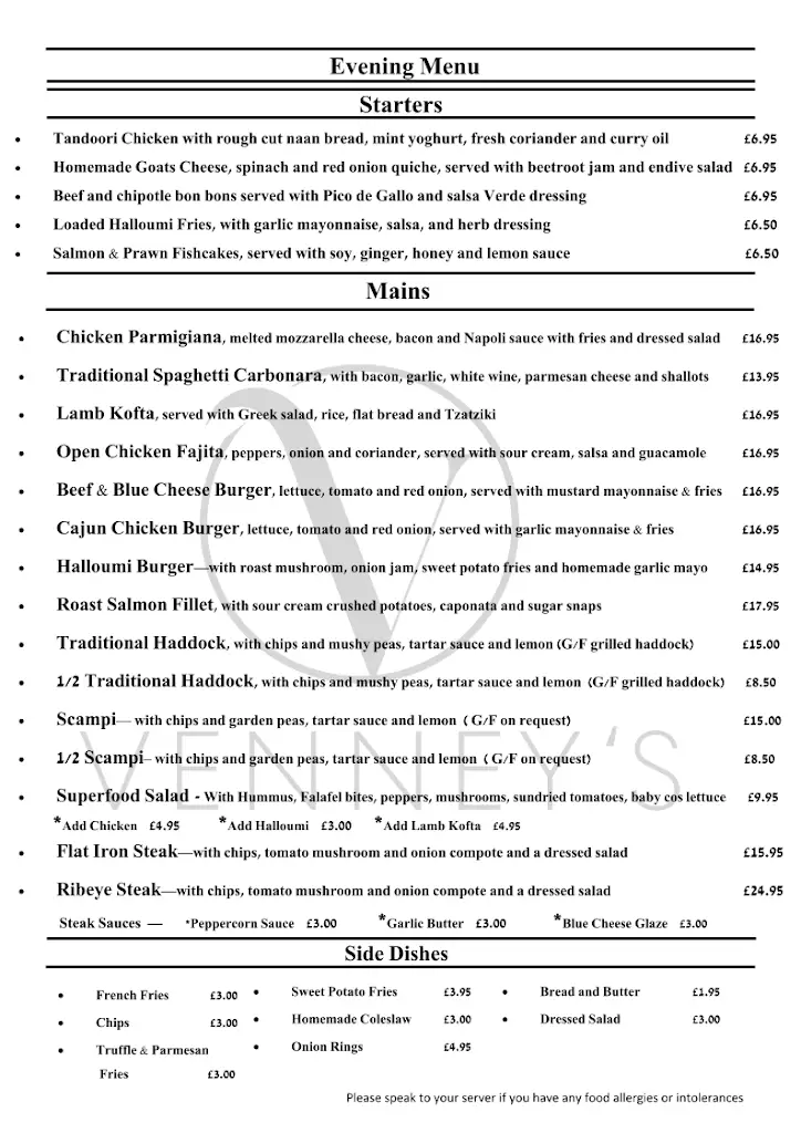 Menu_Venney's at the Granby_North East Lincolnshire_immagine_4