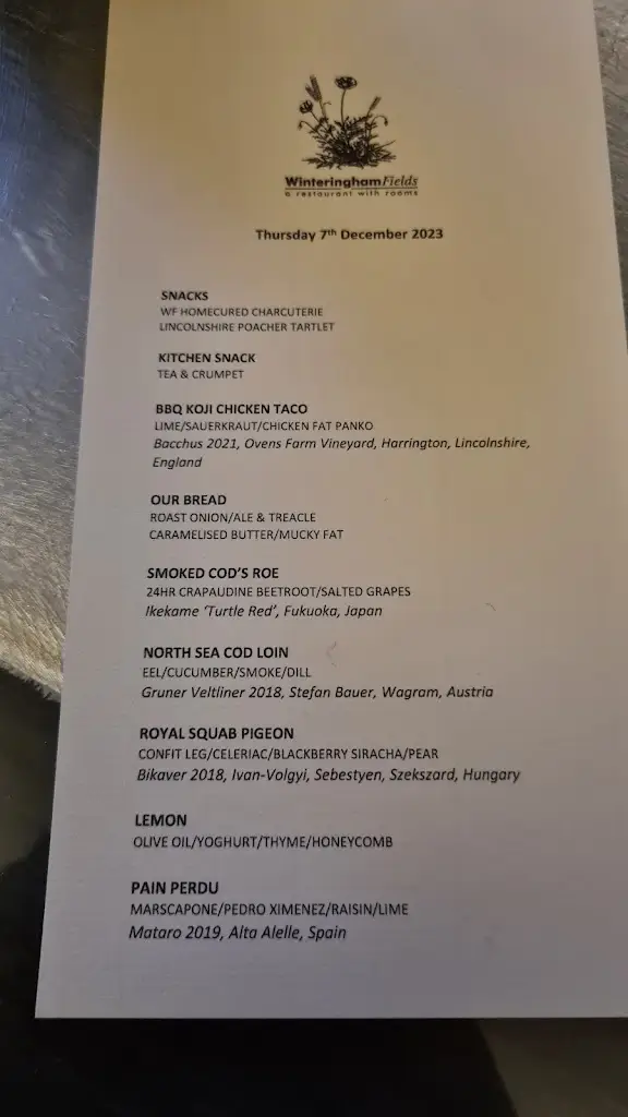 Menu_Winteringham Fields_North Lincolnshire_immagine_2