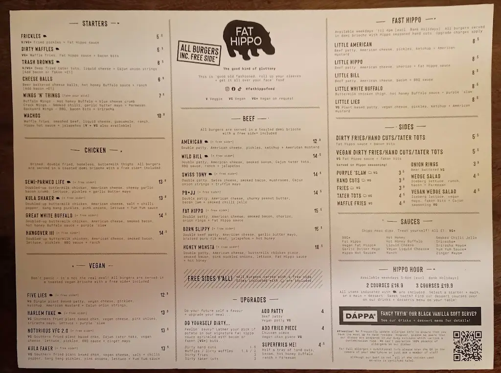 Menu_Fat Hippo Newcastle_Newcastle upon Tyne_image_1