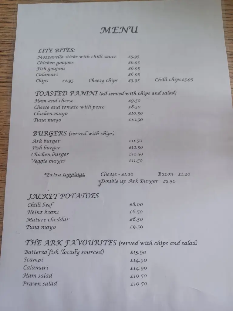 Menu_The Ark_Newhaven_immagine_3