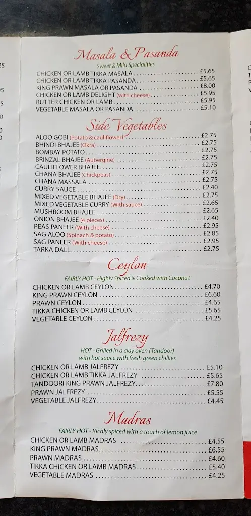 Menu_Newhaven Curry House_Newhaven_immagine_1