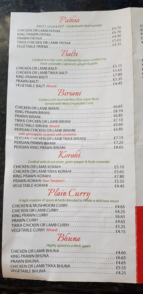 Menu_Newhaven Curry House_Newhaven_immagine_2