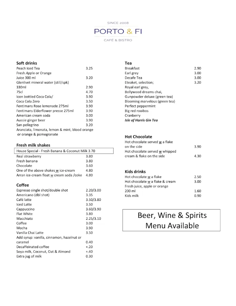 Menu_Porto & Fi Deli Bistro_Newhaven_image_1