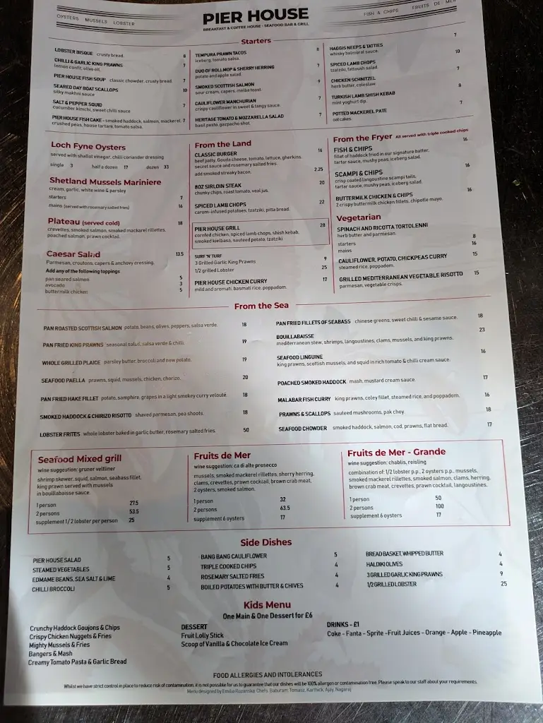 Menu_Pier House_Newhaven_immagine_1