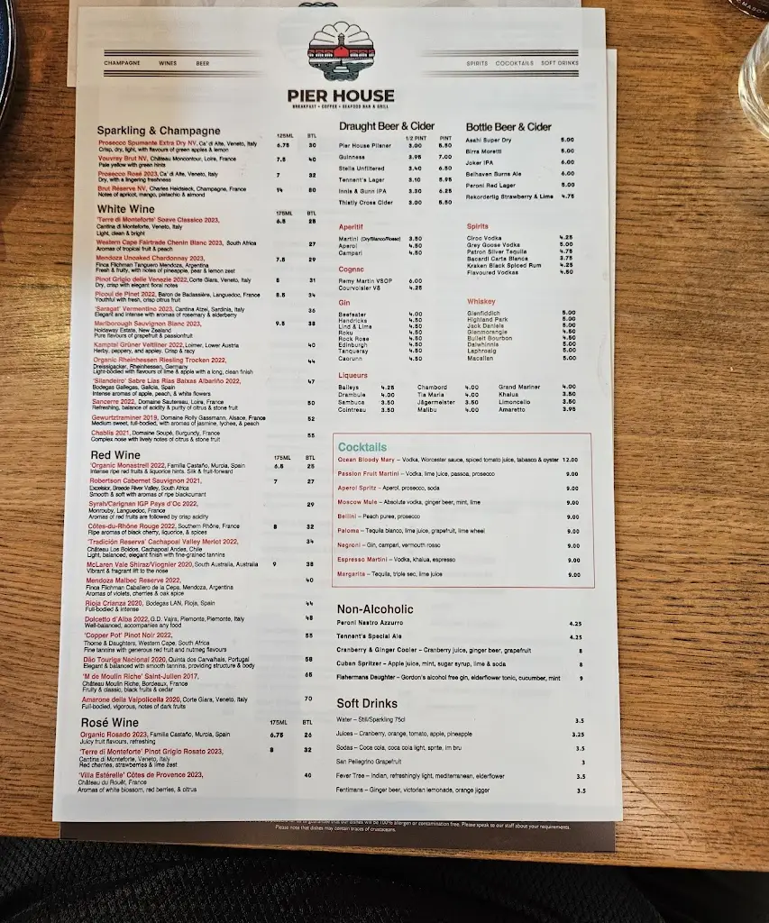 Menu_Pier House_Newhaven_immagine_2