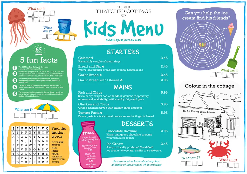 Menu_The Old Thatched Cottage Restaurant_North Somerset_immagine_1