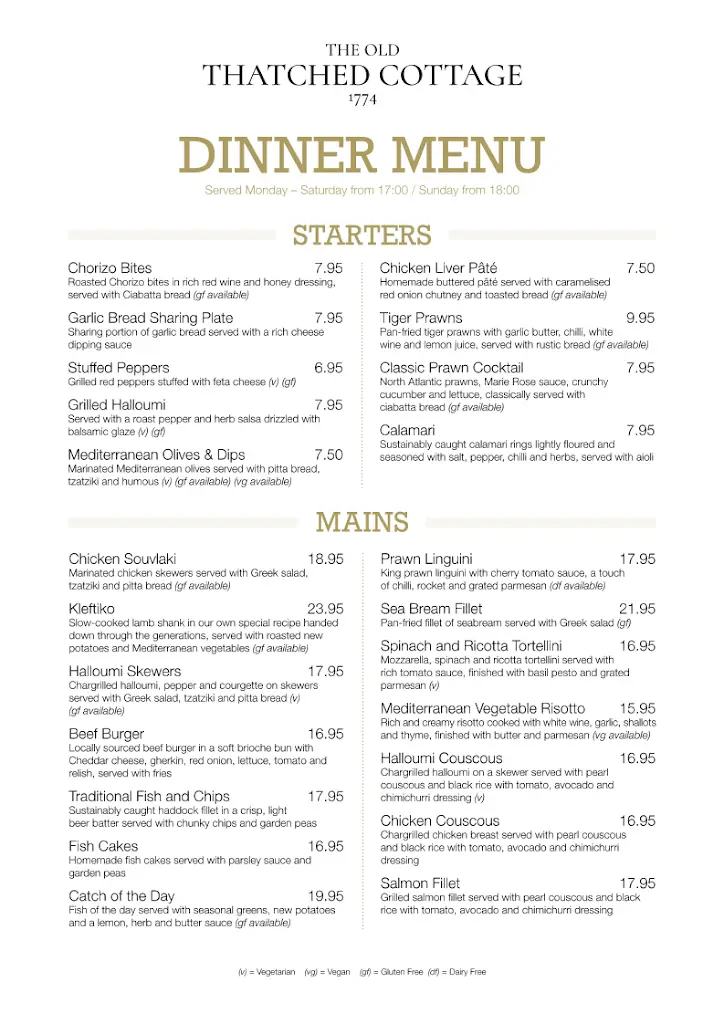 Menu_The Old Thatched Cottage Restaurant_North Somerset_immagine_4