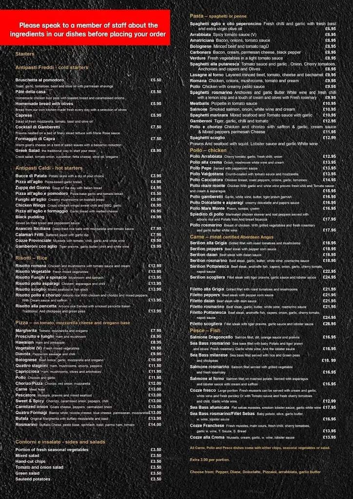 Menu_Rosmarino Italian Restaurant_North Shields_immagine_1
