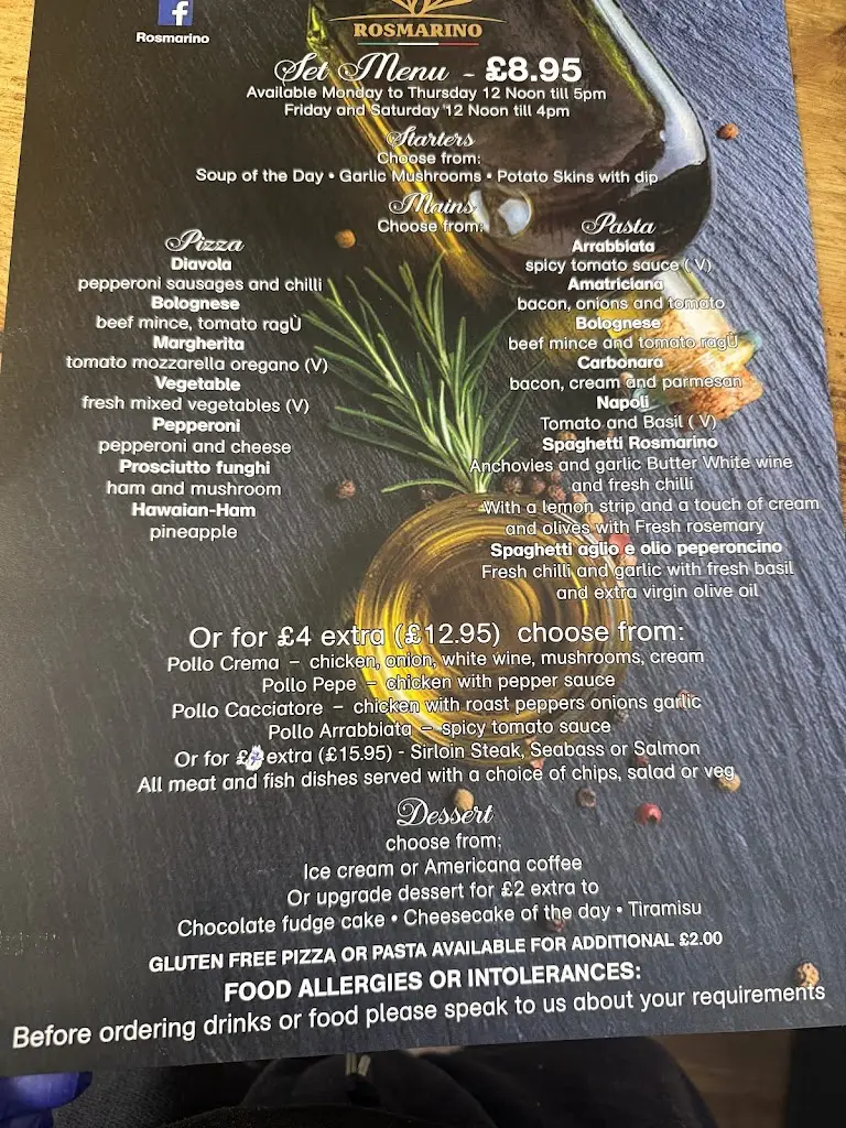 Menu_Rosmarino Italian Restaurant_North Shields_immagine_2