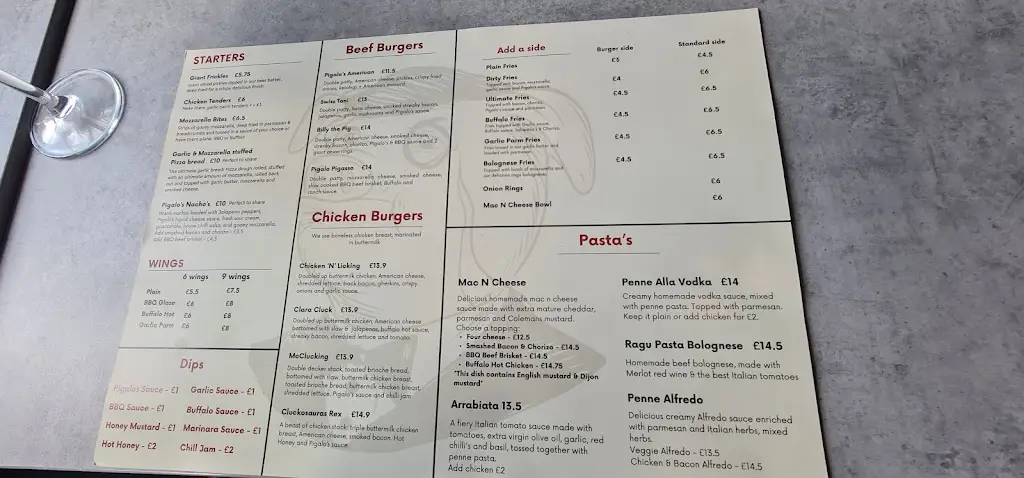 Menu_Pigalo's Speakeasy North Shields_North Shields_image_2