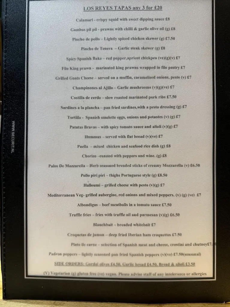Menu_Los Reyes Tapas & Wine Bar_Newport_immagine_1