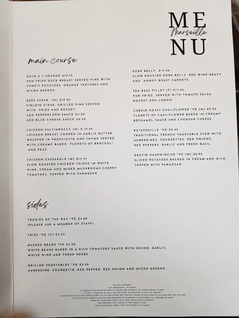 Menu_Marseille Restaurant_Northampton_image_2