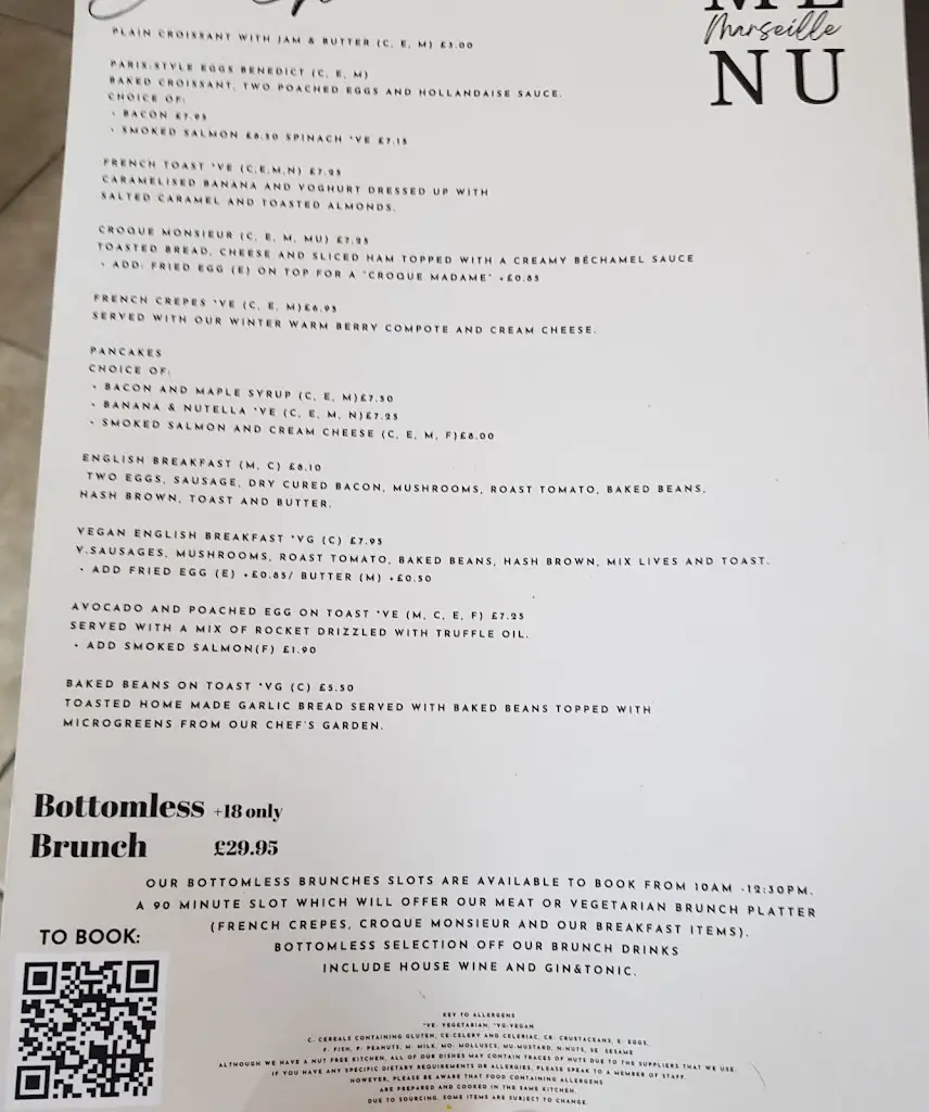 Menu_Marseille Restaurant_Northampton_image_3