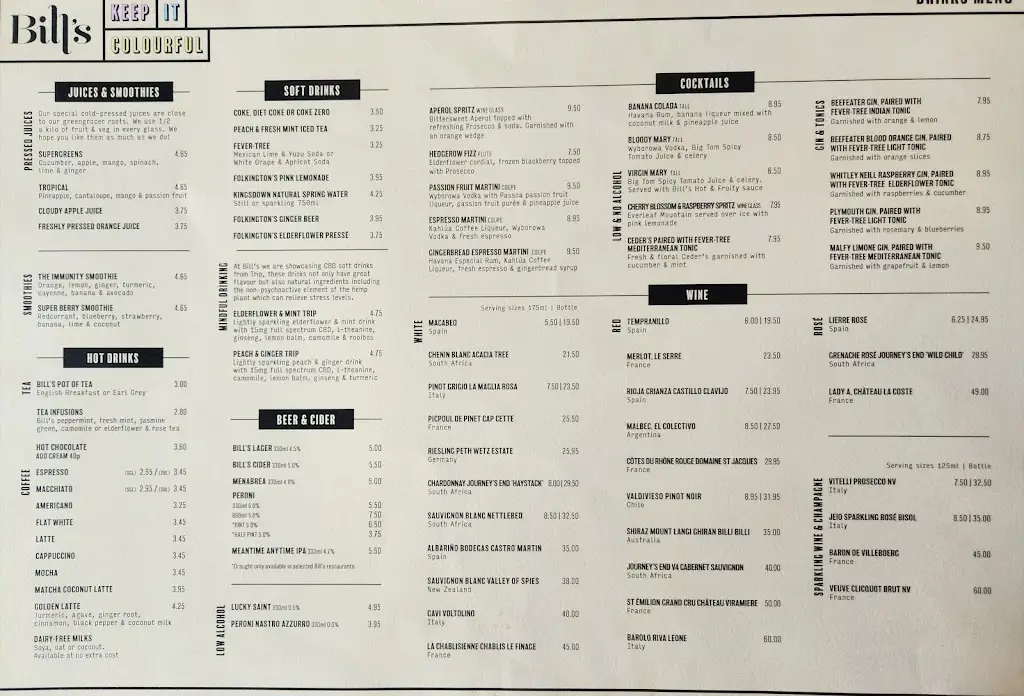 Menu_Bill’s Newbury Restaurant_Newbury_image_1