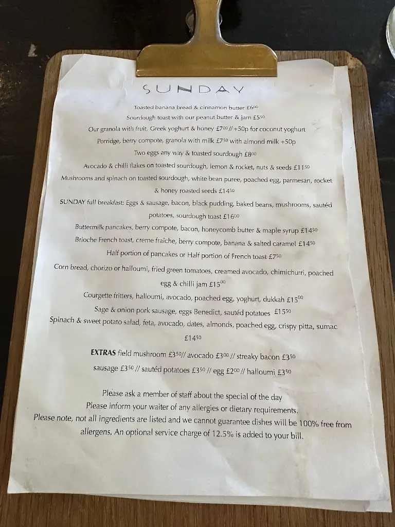 Menu_SUNDAY cafe & restaurant_Barnsbury_image_3