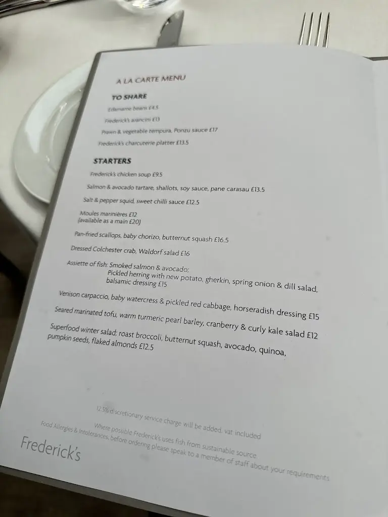 Menu_Frederick's_Barnsbury_immagine_3