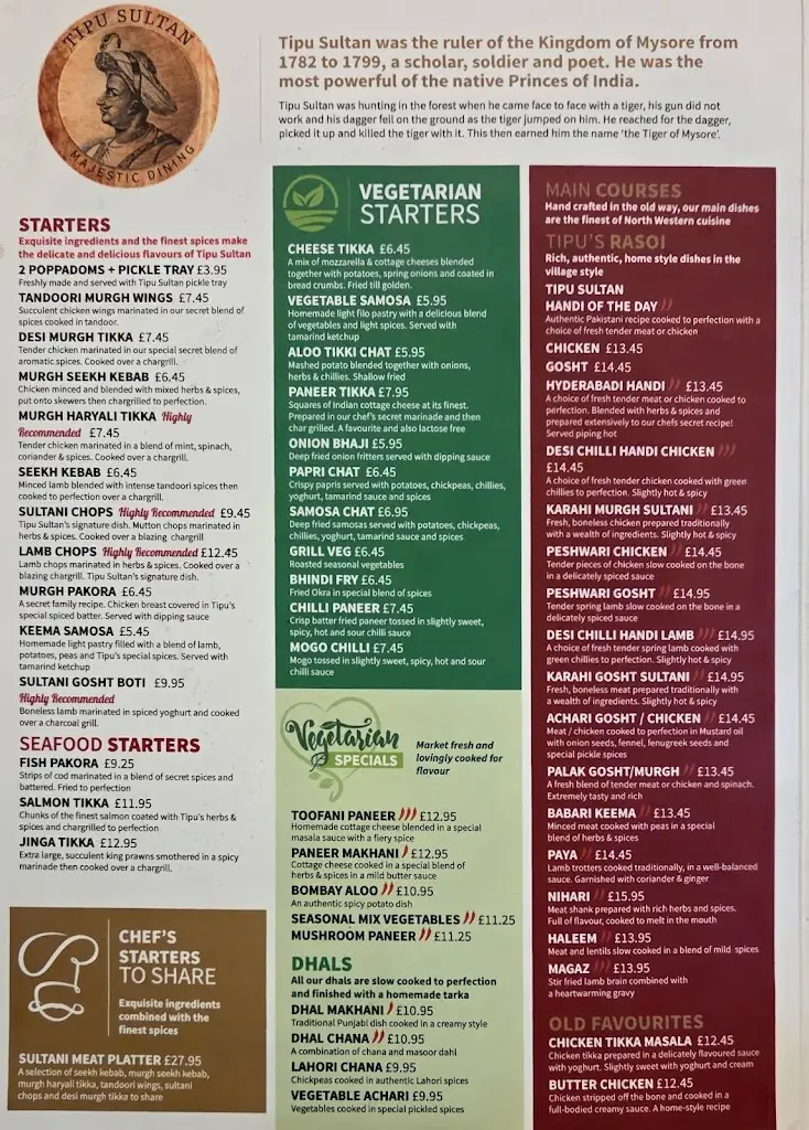 Menu_Tipu Sultan Restaurant_Oadby_immagine_1