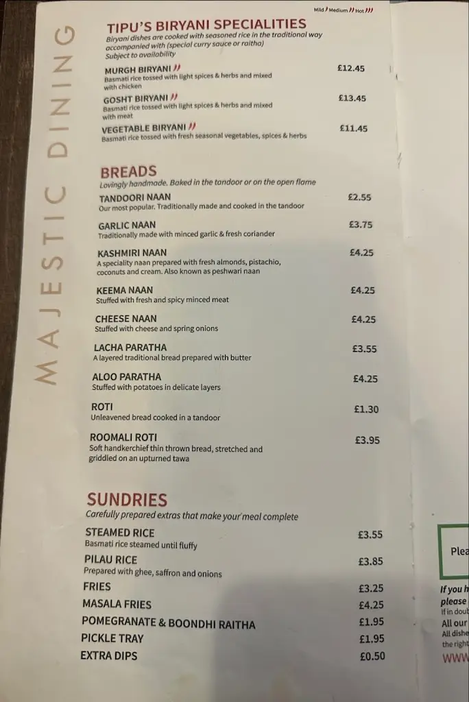 Menu_Tipu Sultan Restaurant_Oadby_immagine_4