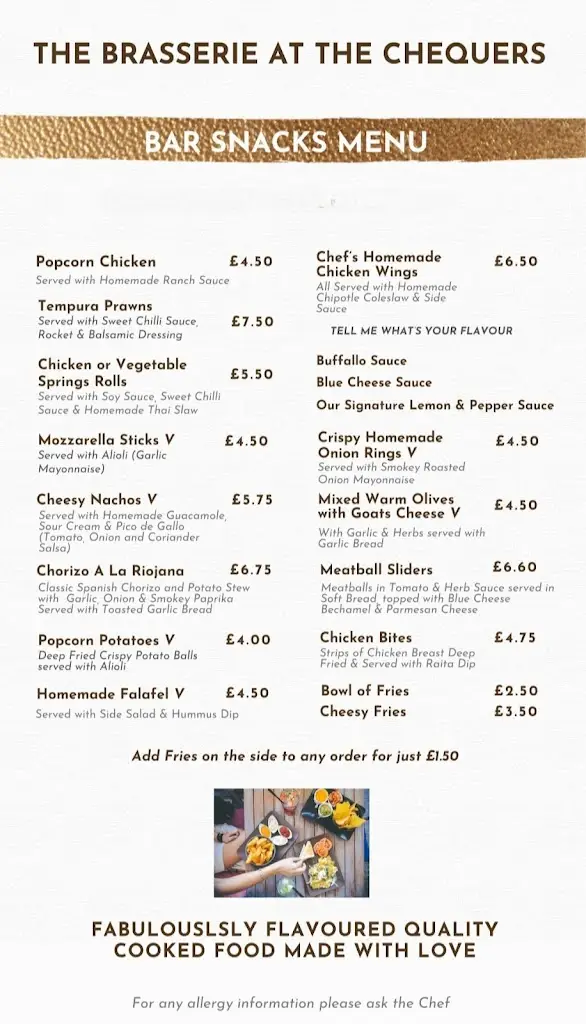 Menu_The Brasserie at The Chequers_Old Harlow_image_1