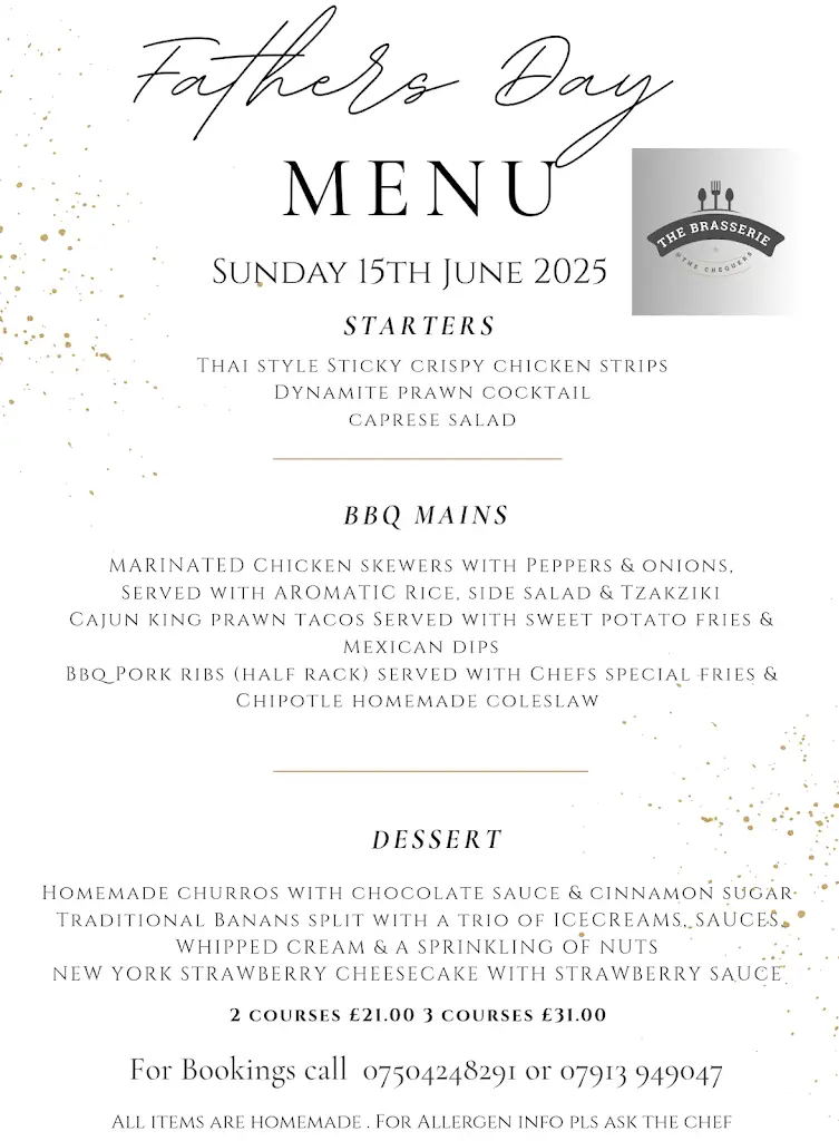 Menu_The Brasserie at The Chequers_Old Harlow_image_3