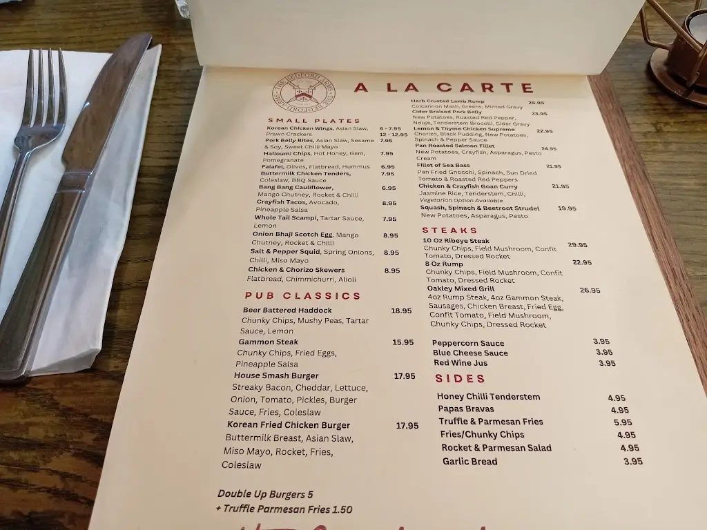 Menu_The Bedford Arms_Oakley_image_1